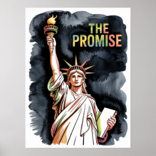 Affiche promesse de la statue de la Liberté éclatante