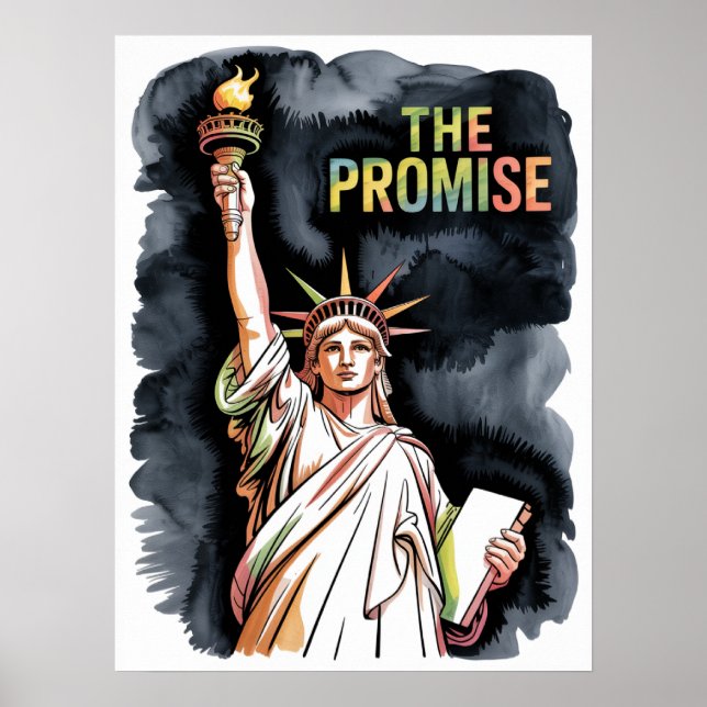 Affiche promesse de la statue de la Liberté éclatante (Devant)