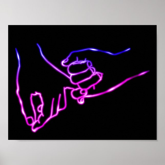 Affiche Promesse Pinky Neon Ligne Minimale Art Mal Simple (Devant)