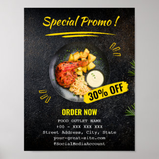 Affiche Promo Spécialités Restaurant Restauration