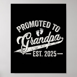 Affiche Promoté À Grand-Père Est 2025 Nouveau Grand-Père A