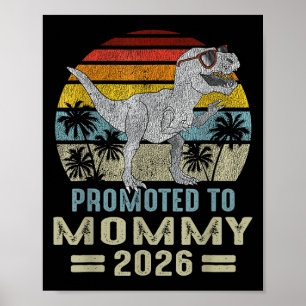 Affiche Promoté À Mommy 2026 T Rex Dinosaur Family Match