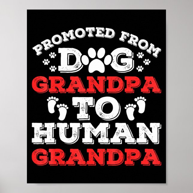 Affiche Promoted From Dog Grandpa To Human Grandpa Funny N (Devant)