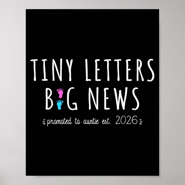 Affiche Promoted To Auntie 2026 Baby Announcement First Ti (Devant)