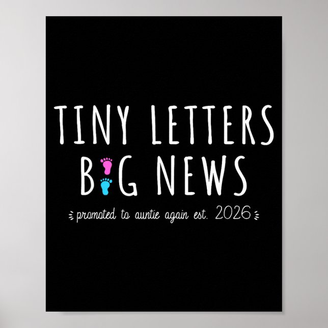 Affiche Promoted To Auntie Again 2026-2nd Baby Announcemen (Devant)