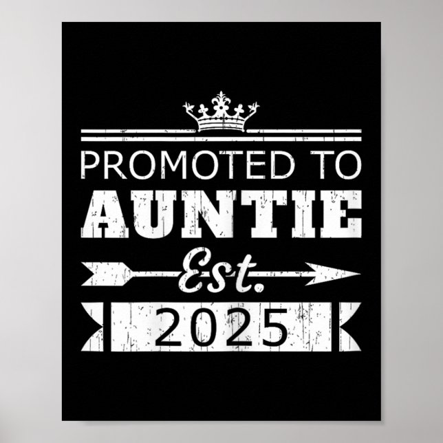Affiche Promoted To Auntie Est 2025 Funny New Aunt Reveal  (Devant)