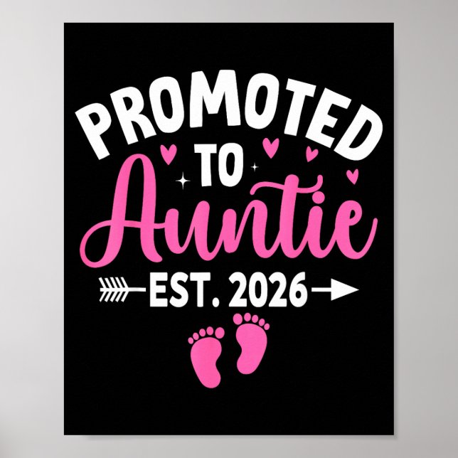 Affiche Promoted To Auntie Est. 2026 Aunt 2026 New Auntie  (Devant)