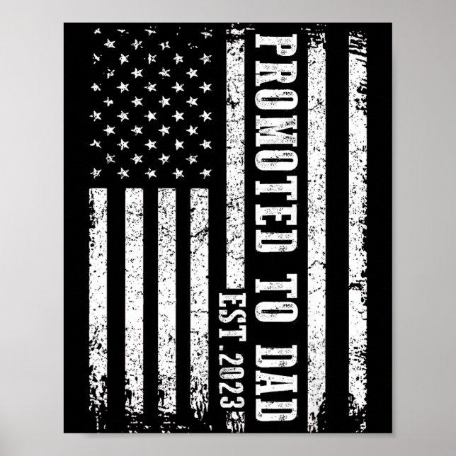 Affiche Promoted To Dad 2023 Funny Shirt For New Dad  (Devant)