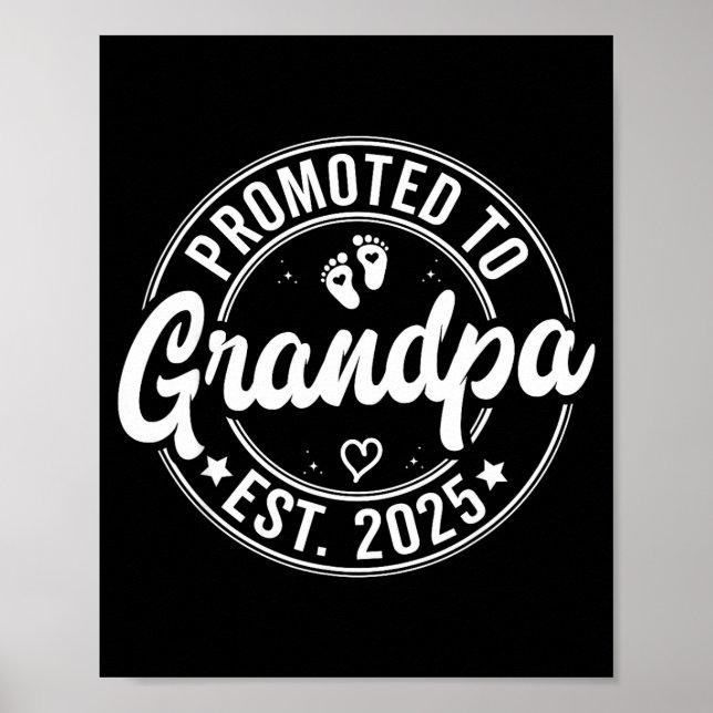Affiche Promoted To Grandpa Est 2025 Grandparents New Gran (Devant)
