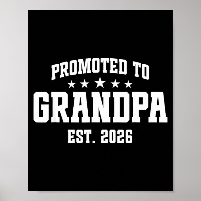 Affiche Promoted To Grandpa Est. 2026 Grandparent Baby Ann (Devant)