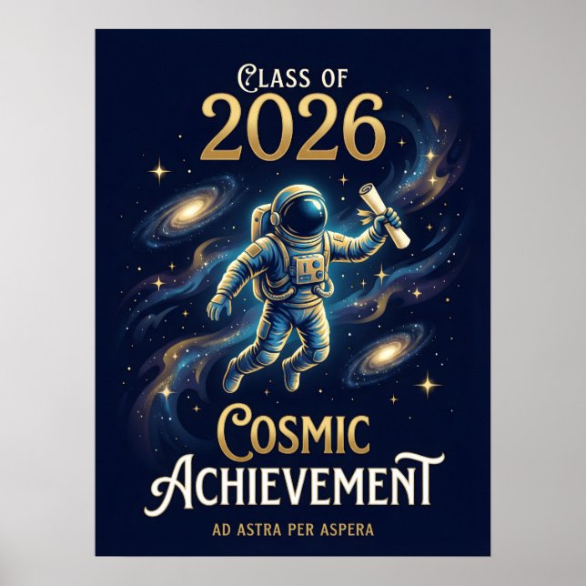 Affiche Promotion 2026 Réussite Cosmique Diplômés (Devant)