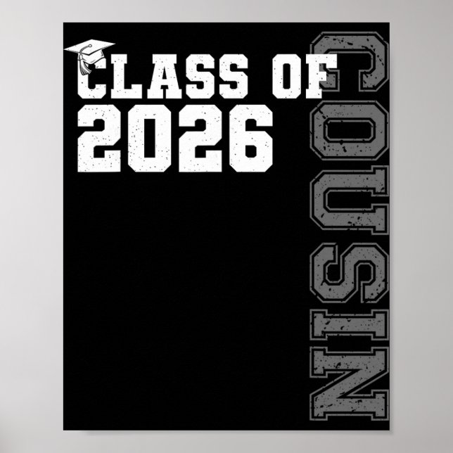Affiche Promotion de 2026 Fière Cousine d'un Diplômé de 20 (Devant)
