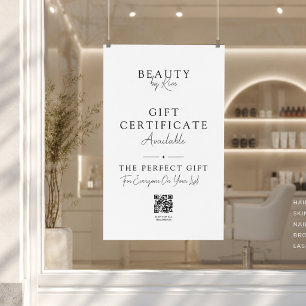Affiche promotionnelle de certificat-cadeau de sal