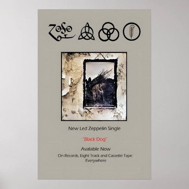 Affiche promotionnelle de Led Zeppelin Four 1971 P (Devant)