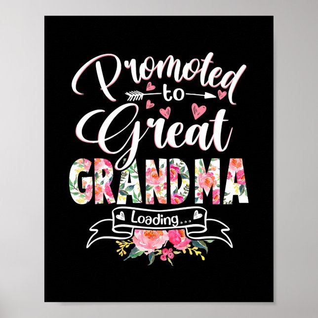 Affiche Promu à Grand Grand-mère Est 2022 Floral First (Devant)