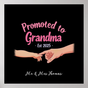 Affiche Promu à grand-mère Etabli 2025 Faire-part