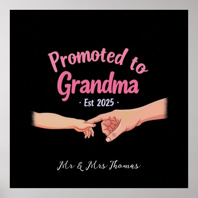 Affiche Promu à grand-mère Etabli 2025 Faire-part (Devant)
