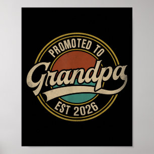 Affiche Promu À Grand-Père 2026 Nouveau Grand-Père Bébé An