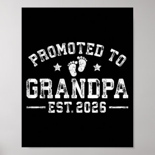Affiche Promu À Grand-Père Est. 2026 Grand-parents Bébé An