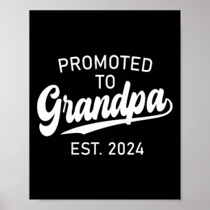 Affiche Promu À Grandpa Est 2024 Pour Nouveau Grand-Père F