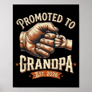 Affiche Promu Grand-père 2026 Fist Bump Ba