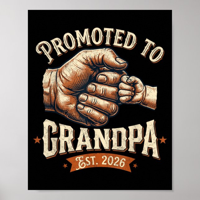 Affiche Promu Grand-père 2026 Fist Bump Ba (Devant)