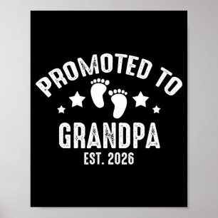 Affiche Promu Grand-père 2026 Gandpa Est 2026 Nouveau Bébé