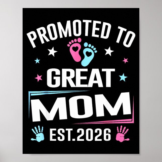 Affiche Promu Grande Maman Ét 2026 Annonce de Grossesse (Devant)