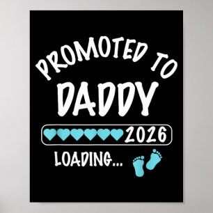 Affiche Promu Papa 2026 Garçon Bébé Révélation du Sexe