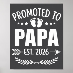 Affiche Promu Papa Est 2026 Nouveau Grand-Papa Annonce De