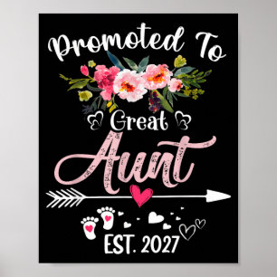 Affiche Promue Grande Tante Établi 2027 Drôle Floral Premi