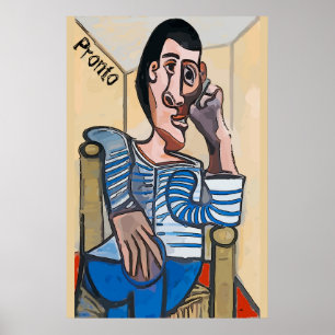 Affiche Pronto, Abstrait Man on Cell Phone, modifier le te