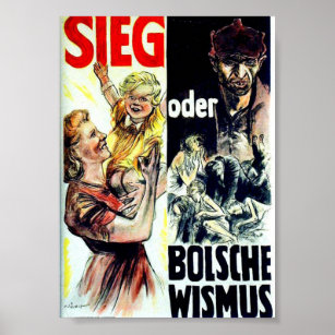 Affiche Propagande allemande contre le bolchevisme