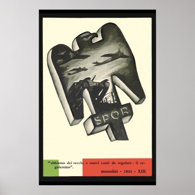 Affiche Propagande Mussolini (Devant)