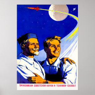 Affiche propagande spatiale soviétique
