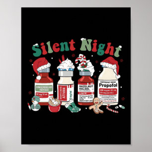 Affiche Propofol Rétro Noël Silencieux Infirmières De Réan