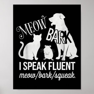 Affiche Propriétaire de chat rat chien Je parle couramment