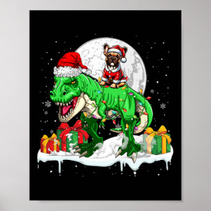 Affiche Propriétaire de Noël père Noël French Bulldog Ridi