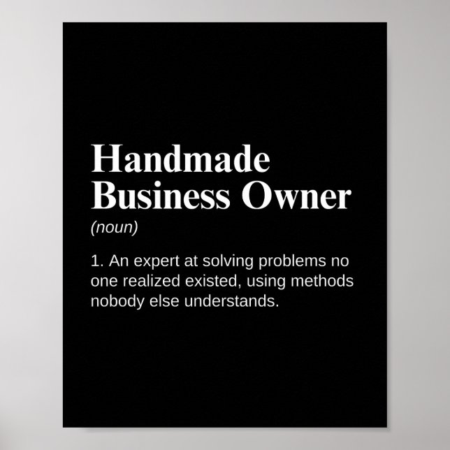 Affiche Propriétaire d'entreprise artisanale Définition dr (Devant)
