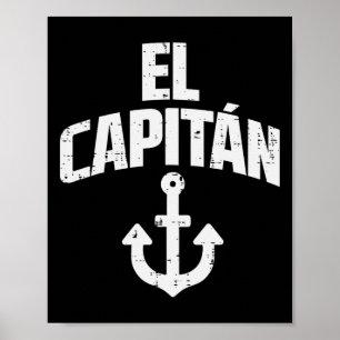 Affiche Propriétaire du bateau ancre El Capitan capitaine 