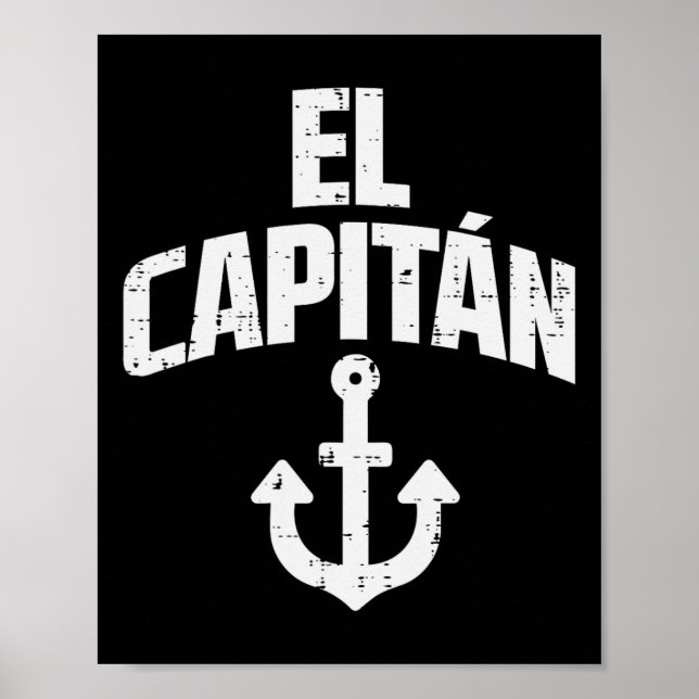 Affiche Propriétaire du bateau ancre El Capitan capitaine  (Devant)