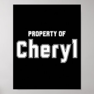 Affiche Propriété de Cheryl Cadeaux drôles de célibataire