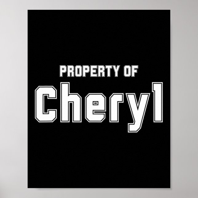 Affiche Propriété de Cheryl Cadeaux drôles de célibataire  (Devant)