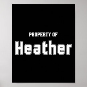 Affiche Propriété De Heather Funny Cadeaux De Bachelor Pou