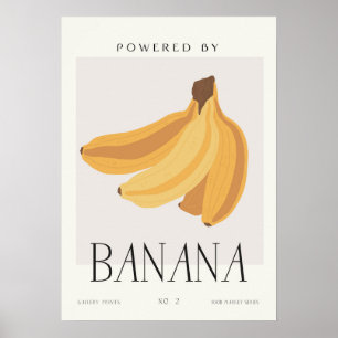 Affiche Propulsé par Banana Minimalist Healthy Living