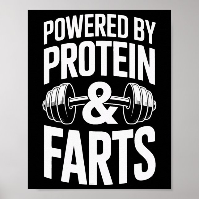 Affiche Propulsé Par Protéine Et Les Pâtes De Bodybuilding (Devant)