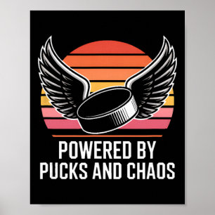 Affiche Propulsé par Pucks And Chaos Hockey Retro Wings