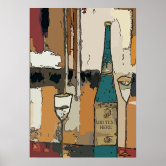 Affiche Prosecco Wine Abstrait