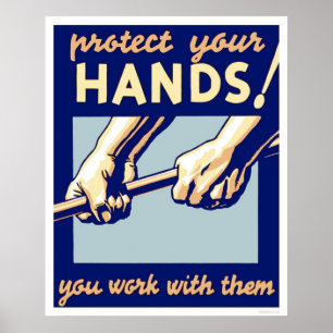 Affiche Protect Your Hands 1936 WPA