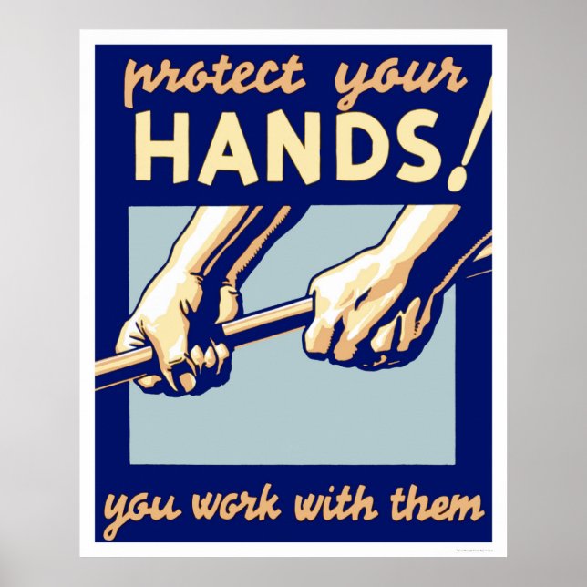 Affiche Protect Your Hands 1936 WPA (Devant)